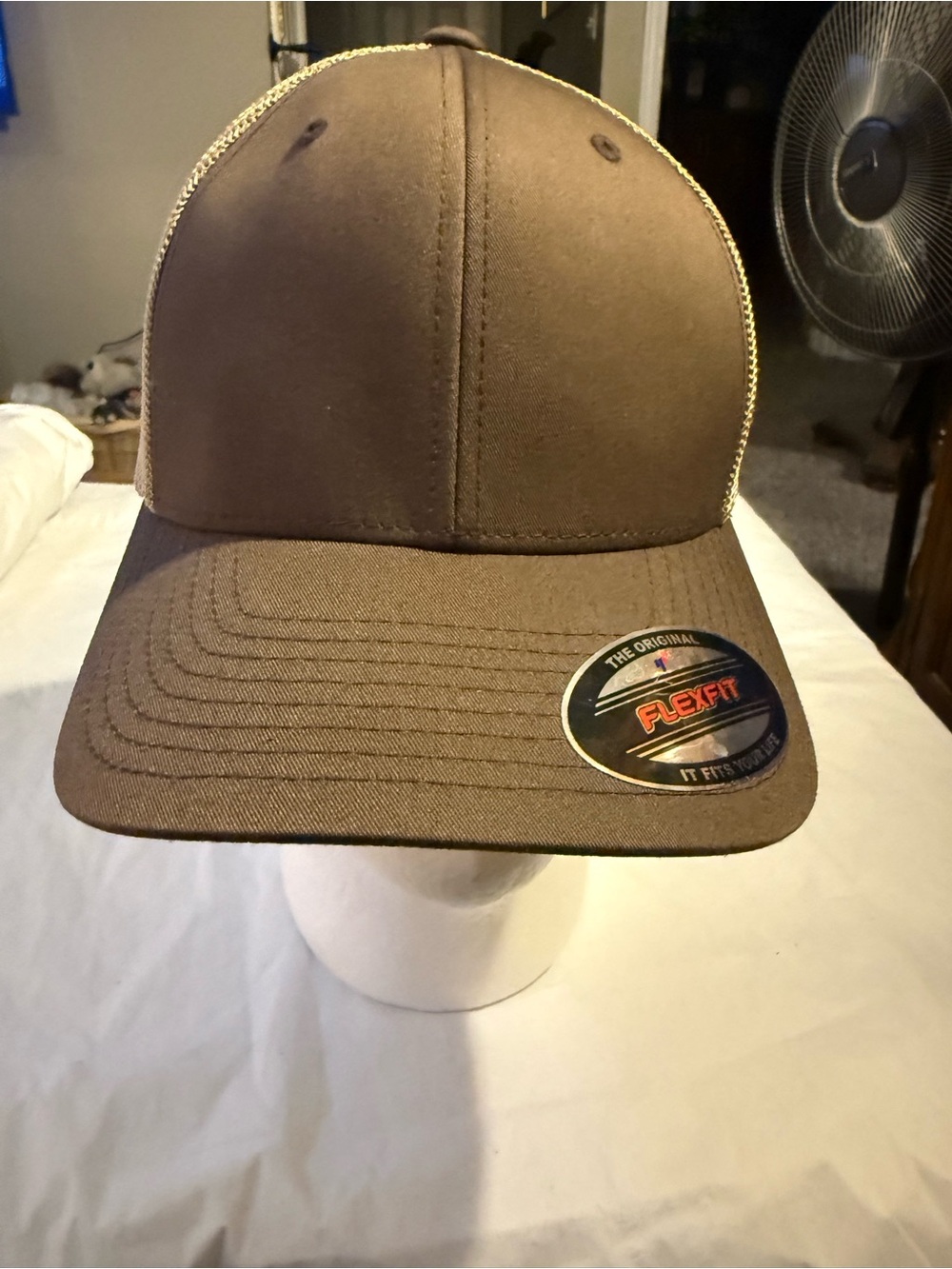 Flexfit Brown Trucker Cap with Mesh Back